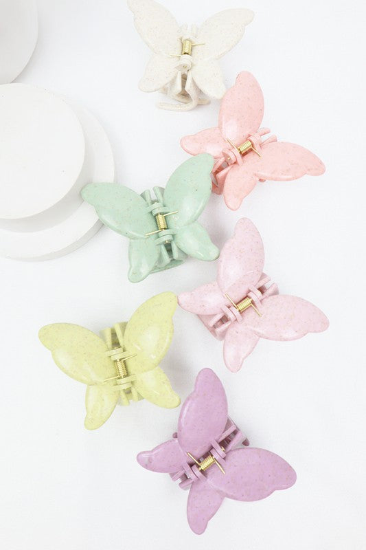 Dusted Butterfly Hair Claw Set Of 6