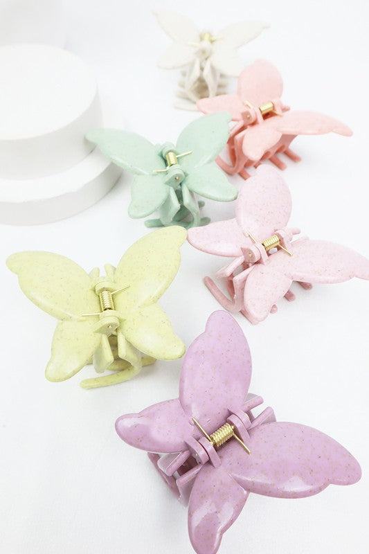 Dusted Butterfly Hair Claw Set Of 6