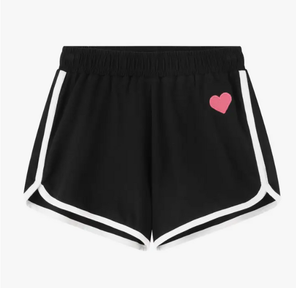 Newness Kids - Shorts with Fuchsia Heart Embroidery