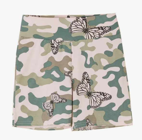 Newness Kids - Crop tank & Shorts set with Camouflage and Butterfly Print.