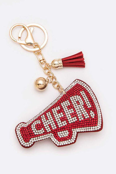 CHEER Sign Crystal Iconic Keychain in Red
