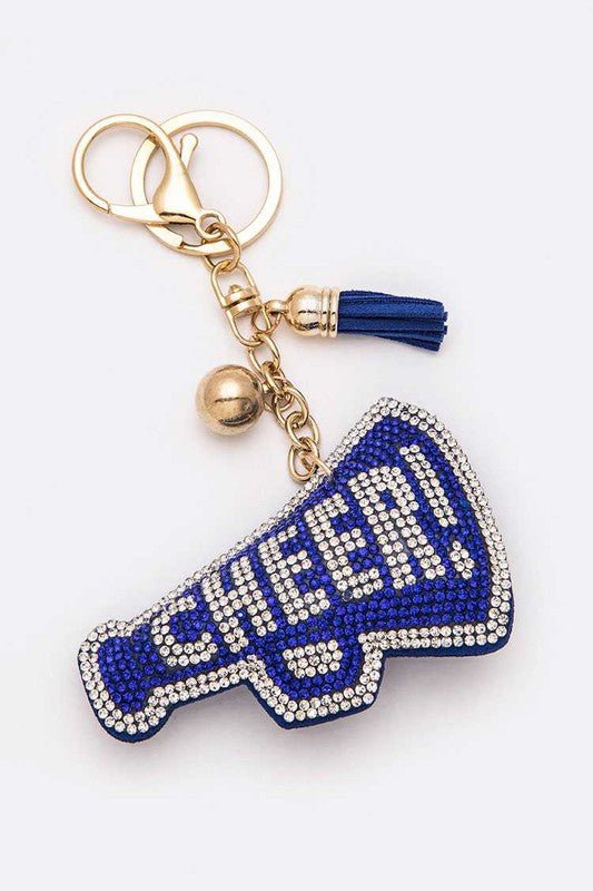 CHEER Sign Crystal Iconic Keychain in Blue