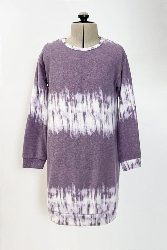 Heart and Arrow - L/S Pull over sweater dress in Lavender