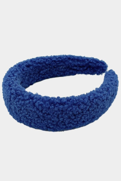 Solid Sherpa Headband in Blue