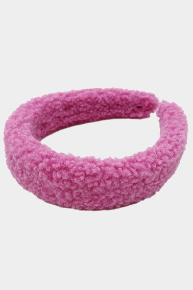 Solid Sherpa Headband in Pink