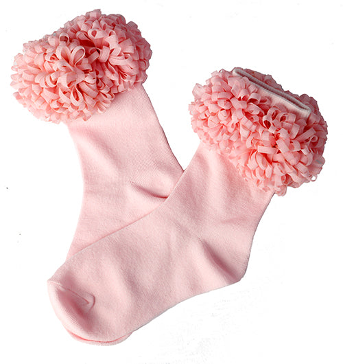 Toes & Bows by Mack & Co - Pink Pom-Pom Socks