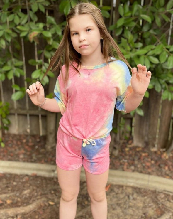 Good Girl - Tween size two piece french terry tie-dye set