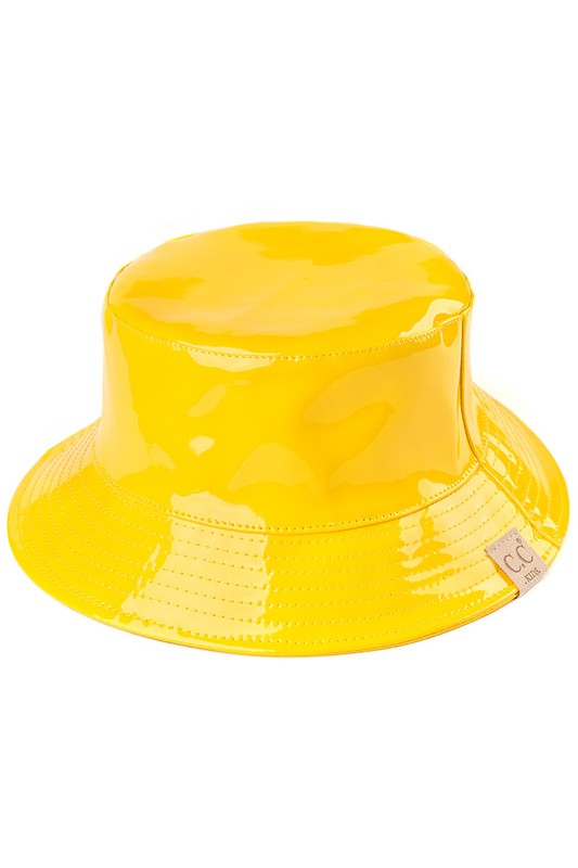 C.C Shiny Rain Bucket Hat in Yellow