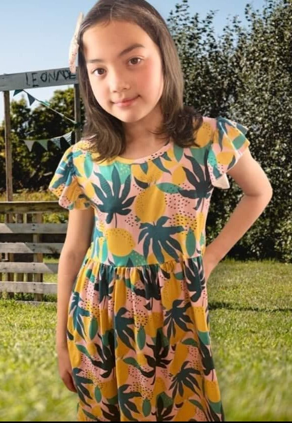 Adorable Sweetness - Tropical Lemon Flutter Dress