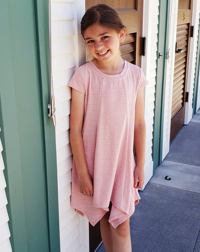 Hayden Los Angeles - Girls Textured Striped Knit Mini Dress in Pink