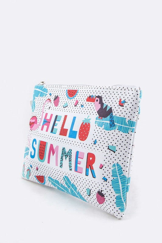 Hello Summer Mix Print Pouch