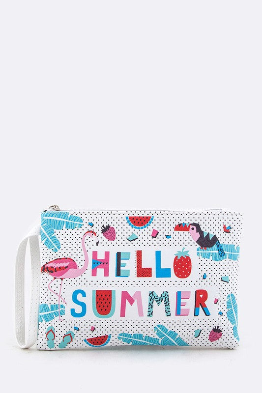 Hello Summer Mix Print Pouch