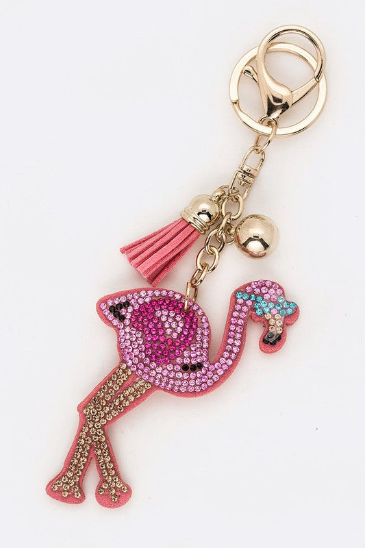 Crystal Flamingo Keychain