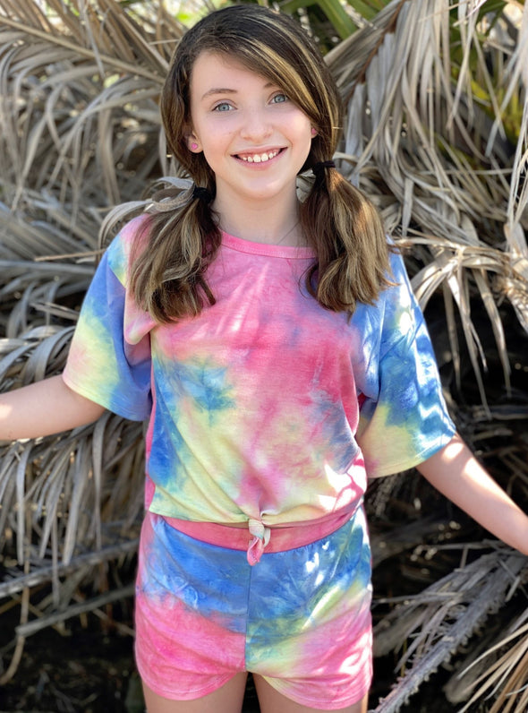 Good Girl - Tween size two piece french terry tie-dye set