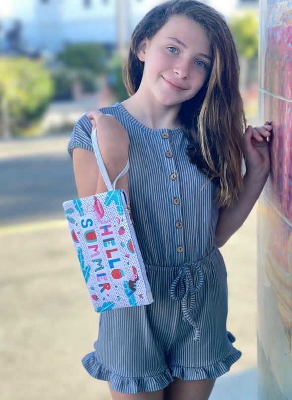 Hayden Los Angeles - Girls Button-Up Stripe Knit Romper