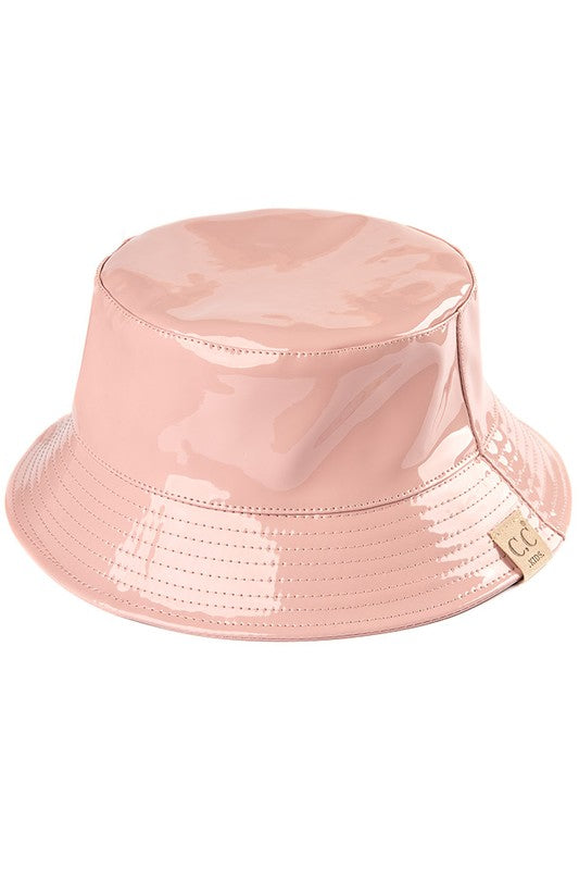 C.C Shiny Rain Bucket Hat in Rose