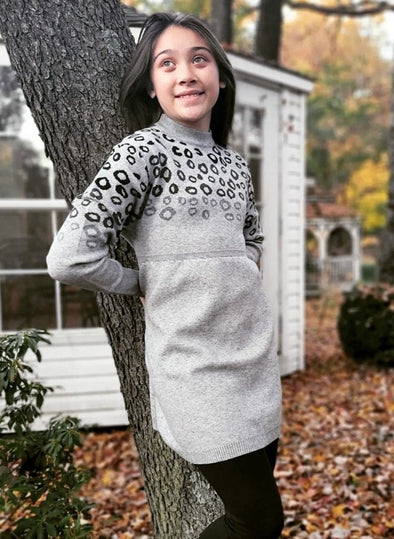 Adorable Sweetness - Leopard Sweater Dress